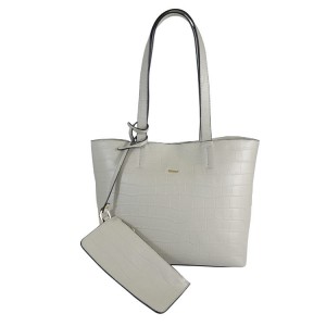 C1812002 EMBOSSED LEATHER TOTE BAG