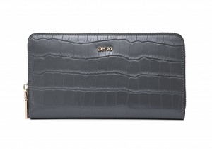 192078 CROC EMBOSSED LEATHER LONG WALLET