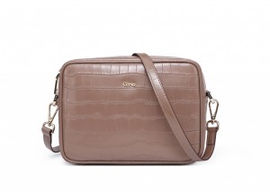 192023 CROC EMBOSSED LEATHER CAMERA BAG