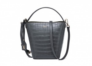 192067 CROC EMBOSSED LEATHER BUCKET